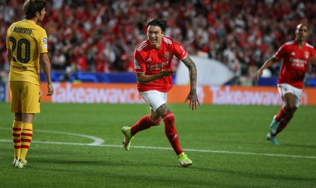 Darwin Nuñez célèbre un but avec Benfica