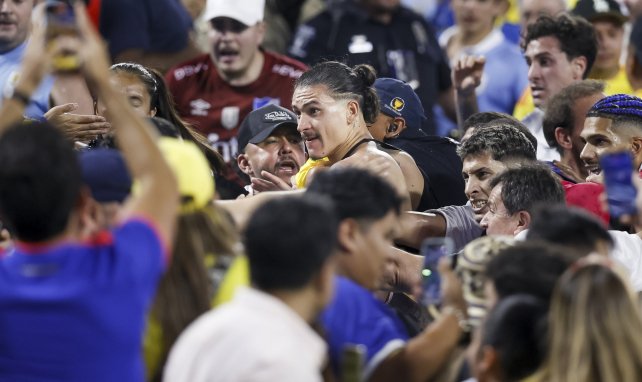 Darwin Núñez, durant la bagarre après Uruguay-Colombie, lors de la Copa America 2024