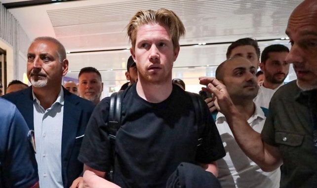 Kevin de Bruyne lors de son arrivée à Naples