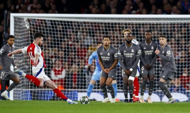 Declan Rice au coup-franc contre le Real Madrid