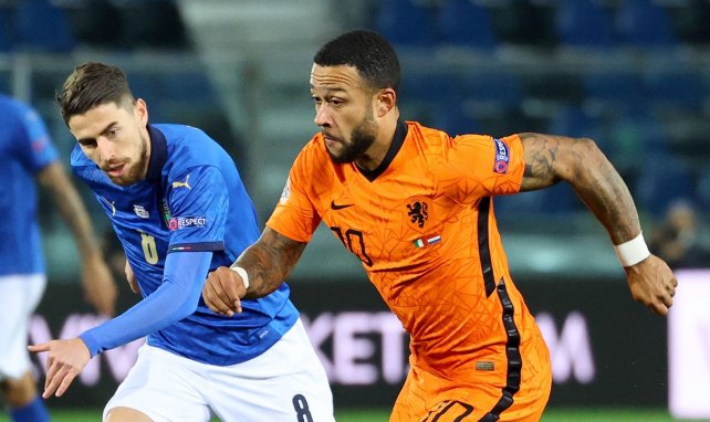 Memphis Depay lors du match entre l'Italie et les Pays-Bas