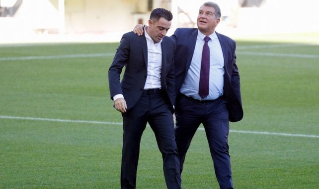 Laporta avec Xavi au Barça.