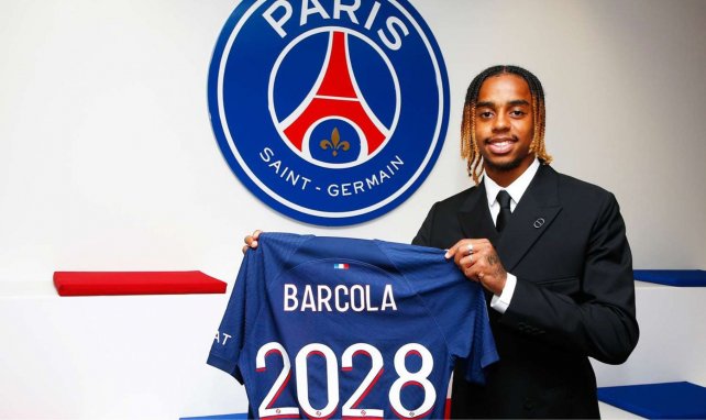 Bradley Barcola avec le PSG