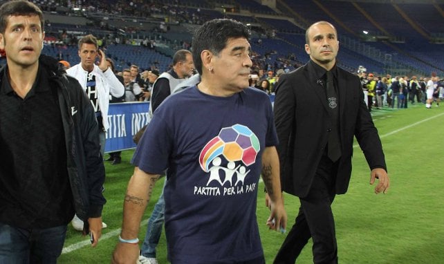 Diego Maradona en septembre 2014 lors d'un match caritatif