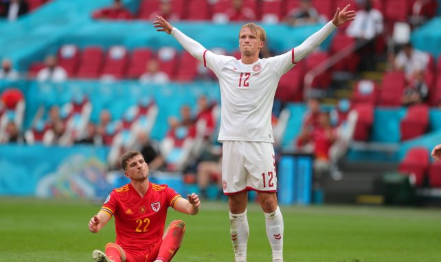 Kasper Dolberg après l'ouverture du score face au Pays de Galles