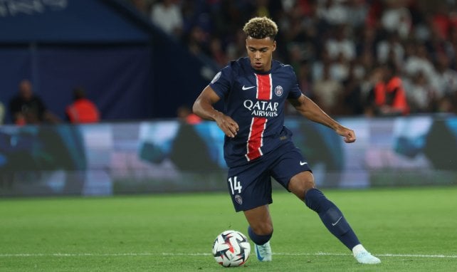 Désiré Doué en action avec le PSG. 