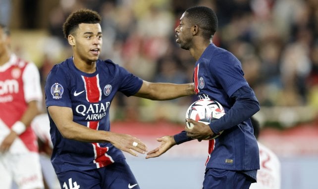 Désiré Doué et Ousmane Dembélé face à Monaco