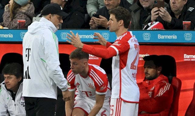 Thomas Tuchel avec Thomas Müller (Bayern Munich)