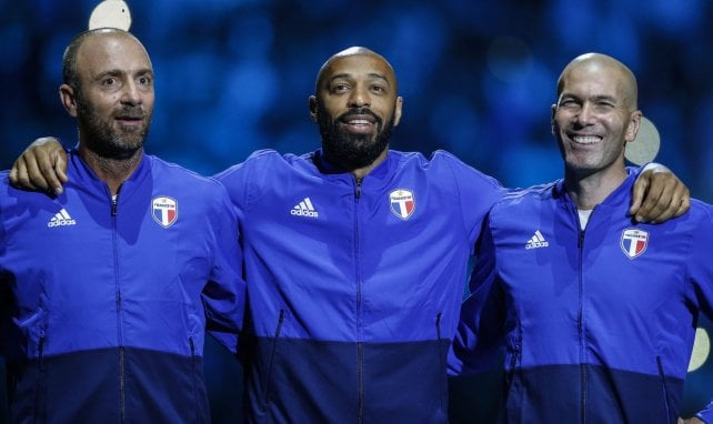 Christophe Dugarry avec Thierry Henry et Zinedine Zidane