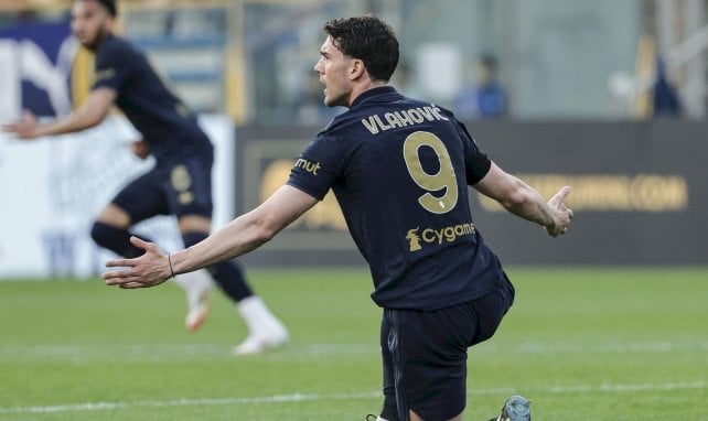 Dusan Vlahovic avec la Juventus