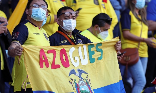 Supporters de l'Équateur originaires d'Azogues pendant les éliminatoires du Mondial 2022