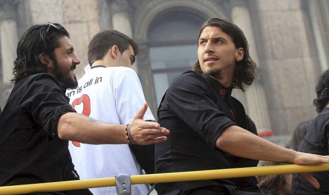 Gennaro Gattuso et Zlatan Ibrahimovic quand ils jouaient ensemble à Milan