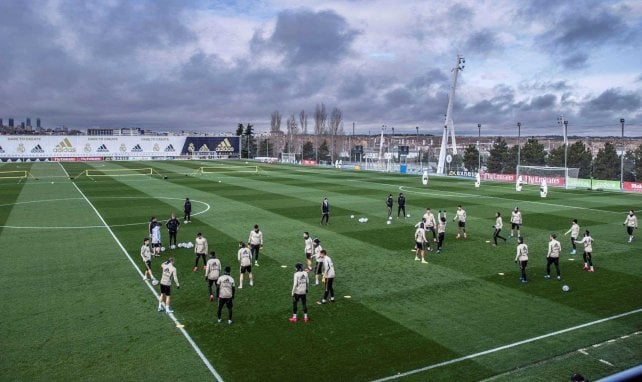 Les joueurs du Real Madrid au centre d'entraînement de Valdebebas