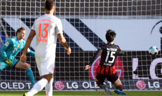 Daichi Kamada buteur contre le Bayern Munich