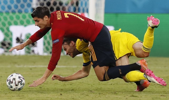 Alvaro Morata (Espagne) contre la Suède