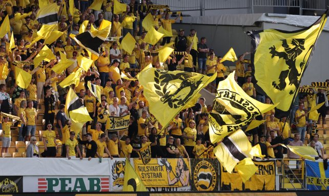 Les supporters du club suédois d'Elfsborg en action