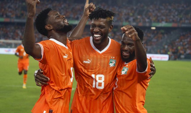 Les joueurs de la Côte d'Ivoire célèbrent un but