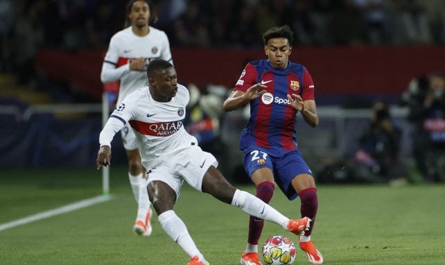 Lamine Yamal contre Nuno Mendes