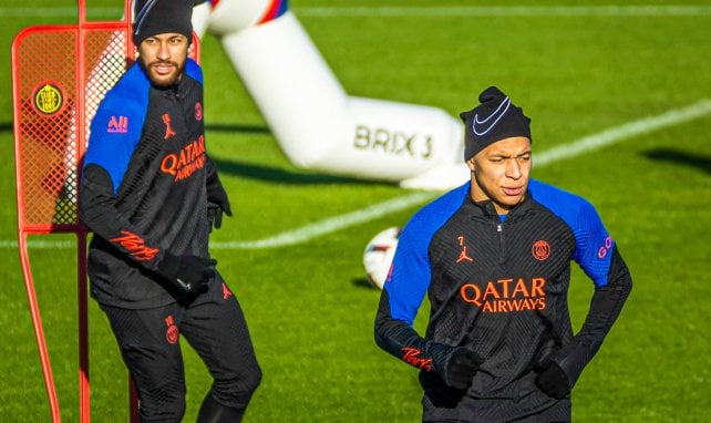 Kylian Mbappé à l'entraînement