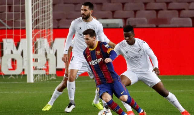 Lionel Messi avec le maillot du FC Barcelone
