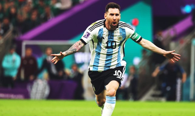 Lionel Messi célèbre son 8e but sous le maillot de l'Argentine en Coupe du Monde.
