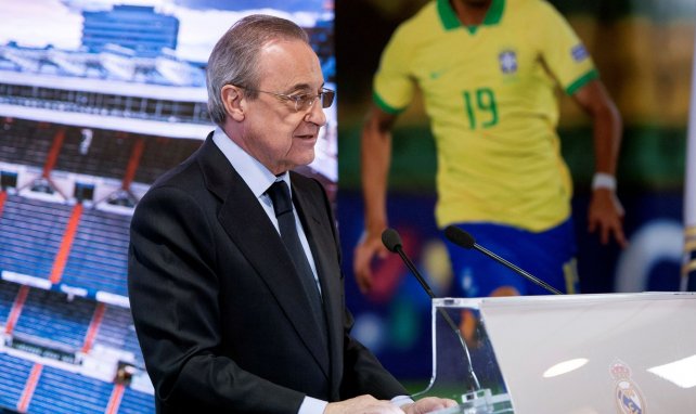 Le président du Real Madrid Florentino Perez lors de la présentation d'une recrue