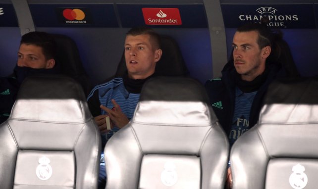 Gareth Bale sur le banc lors d'un match de C1 du Real Madrid