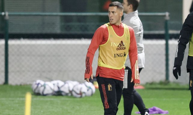 Eden Hazard lors d'un entraînement avec la Belgique en novembre 2021