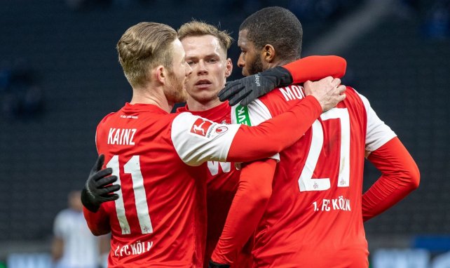 Les joueurs du Hertha Berlin célèbrent un but