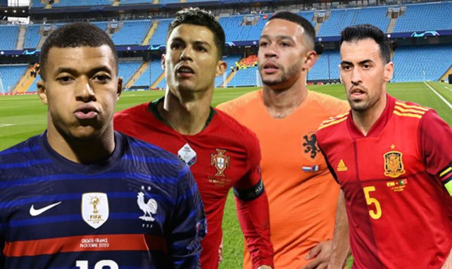 Mbappé (France), Ronaldo (Portugal), Memphis (Pays-Bas) et Busquets (Espagne)