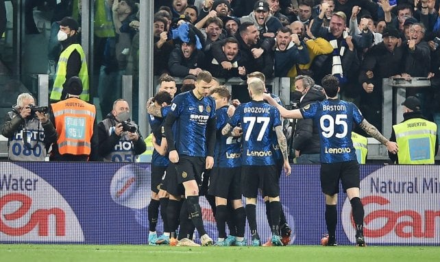 La joie des joueurs de l'Inter contre la Juventus