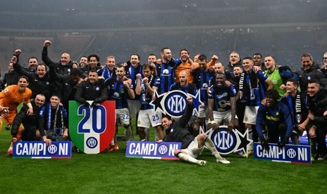 La joie des joueurs de l'Inter Milan. 