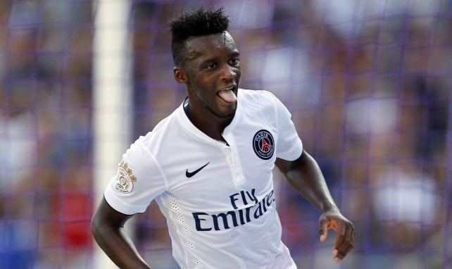 Jean-Christophe Bahebeck fête un but avec le PSG en 2014