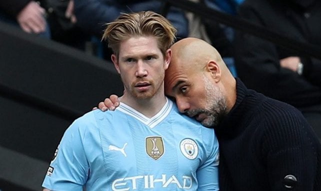 Kevin de Bruyne et Pep Guardiola