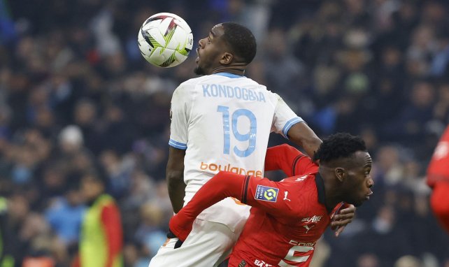 Kondogbia et Kalimuendo au duel lors de OM-Rennes