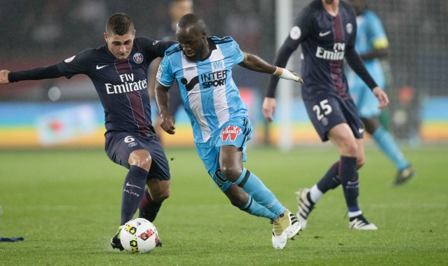 Lassana Diarra avec l'OM face au PSG en 2016