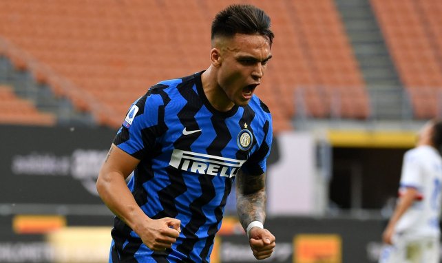 Lautaro Martinez en pleine célébration sous le maillot de l'Inter