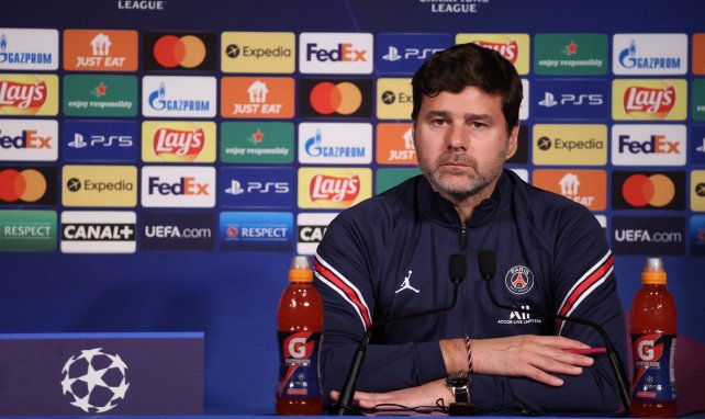 L'entraîneur du Paris Saint-Germain Mauricio Pochettino en conférence de presse avant un choc de Ligue des Champions.