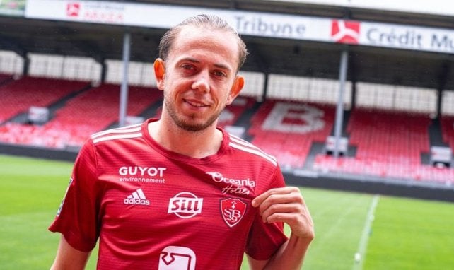 Adrien Lebeau sous les couleurs du Stade Brestois. 