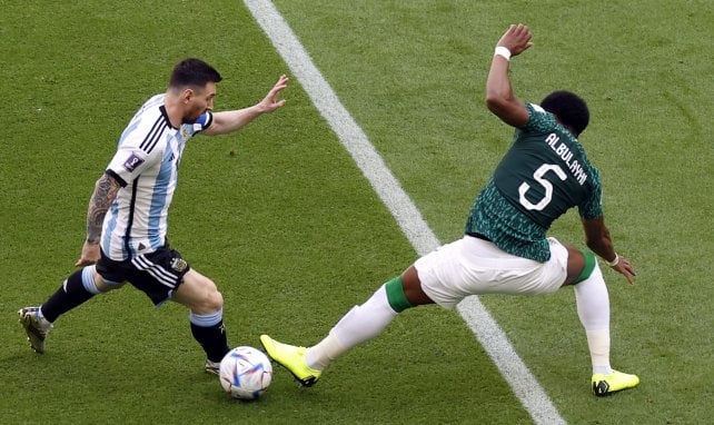 Lionel Messi face à l'Arabie saoudite au Mondial 2022