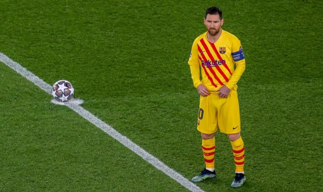 Leo Messi avec les couleurs du FC Barcelone