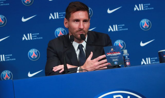 Lionel Messi lors de la conférence de presse