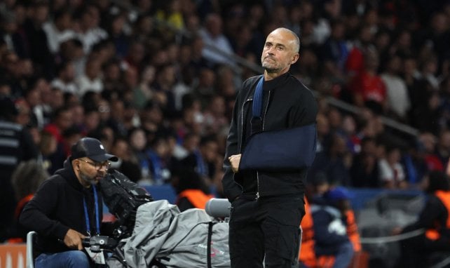 Luis Enrique sur le banc du PSG face à l'Atalanta