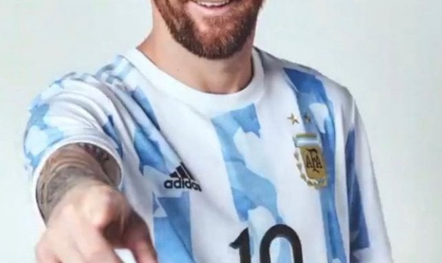 Le nouveau maillot de l'Argentine porté par Lionel Messi