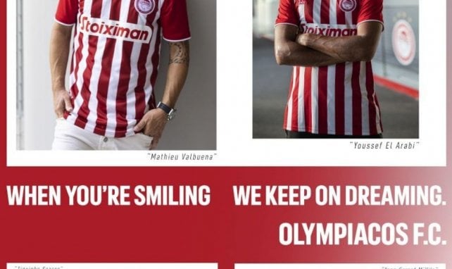 Le nouveau maillot domicile de l'Olympiakos pour la saison 2021-2022