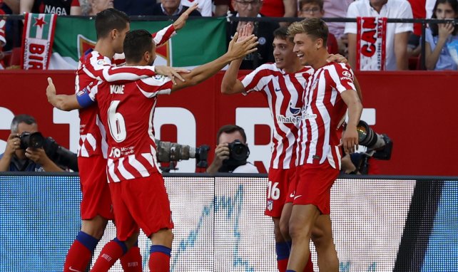 El Atlético de Madrid celebra un gol de Marcos Llorente