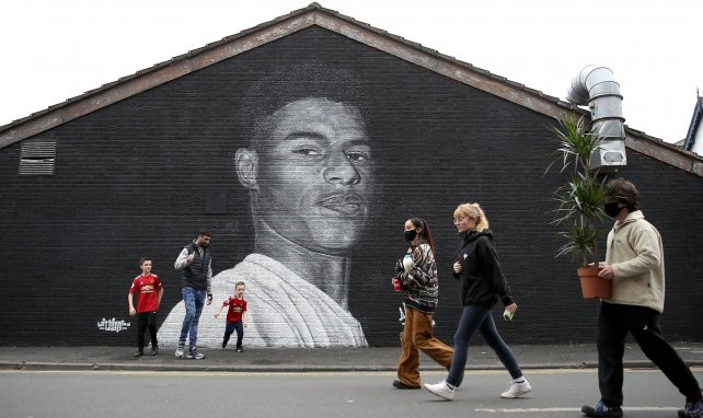 La fresque représentant Marcus Rashford dans le quartier de Withington à Manchester
