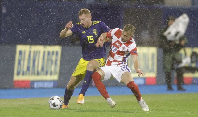 Mattias Svanberg avec la Suède face à la Croatie