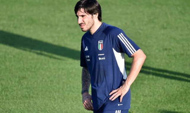 Sandro Tonali à l'entraînement avec l'Italie