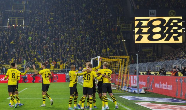 Le Borussia Dortmund après un but